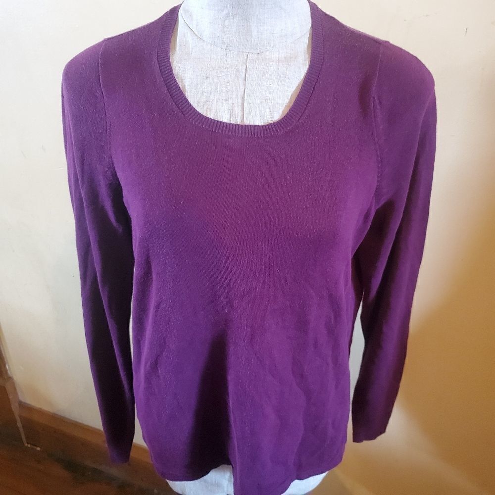 Peruvian connection purple pima&tencel sweater lar
